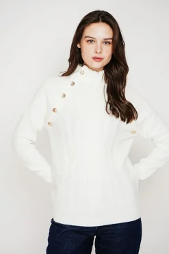 Femme C&Jo Pulls^Pull col montant naturel