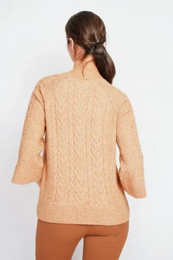 Femme Assuili Sweats^Pull col montant torsadé nougat