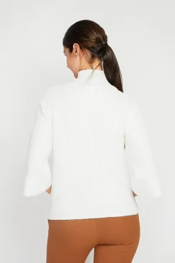 Femme Assuili Pulls^Pull col montant torsadé naturel