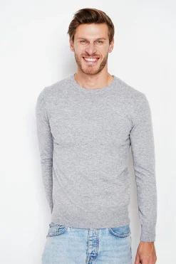 Homme C&Jo Pulls^Pull col ras de cou flanelle