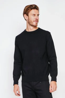 Pull col ras de cou noir-C&Jo Sale