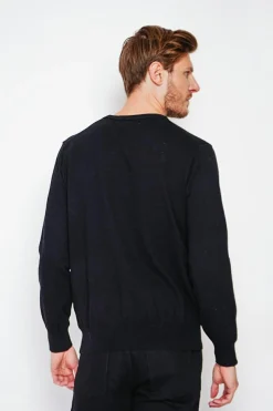 Pull col ras de cou noir-C&Jo Sale