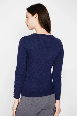 Femme C&Jo Pulls^Pull col rond classique bleu nuit