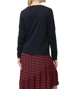 Femme Marc O'Polo Pulls^Pull col rond fin écriture bleu marine