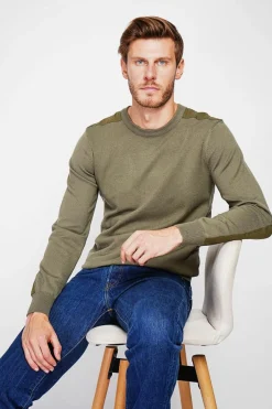 Pull col rond kaki-C&Jo Discount