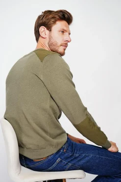 Pull col rond kaki-C&Jo Discount