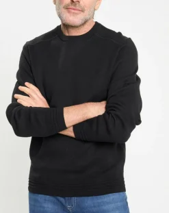 Homme Hackett London Pulls^Pull col rond uni noir