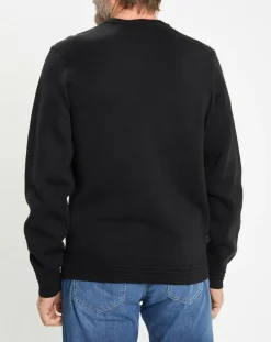 Homme Hackett London Pulls^Pull col rond uni noir