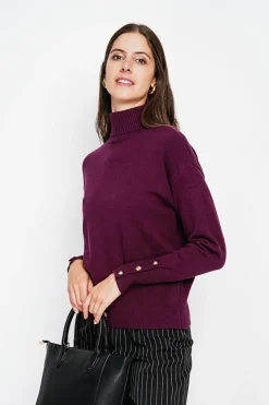 Femme Assuili Sweats^Pull col roulé bordeaux