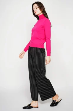 Femme C&Jo Pulls^Pull col roulé classique fushia
