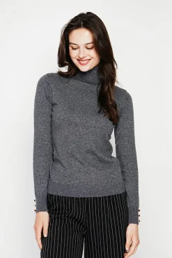 Femme C&Jo Sweats^Pull col roulé classique loup
