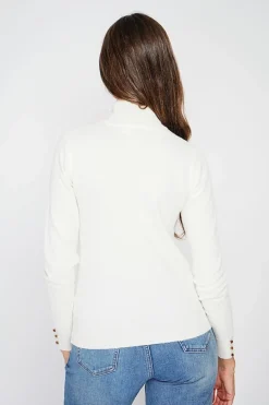 Pull col roulé classique naturel-C&Jo