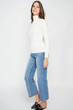 Pull col roulé classique naturel-C&Jo