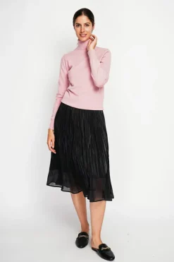 Femme Assuili Pulls^Pull col roulé classique rose poudre