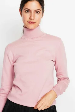 Femme Assuili Pulls^Pull col roulé classique rose poudre