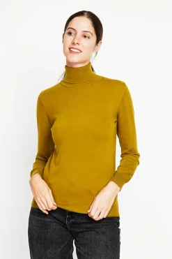 Femme Assuili Pulls^Pull col roulé classique vert olive