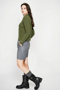 Femme C&Jo Pulls^Pull col roulé croisé kaki
