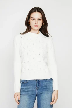Pull col roulé croisé naturel-C&Jo Clearance