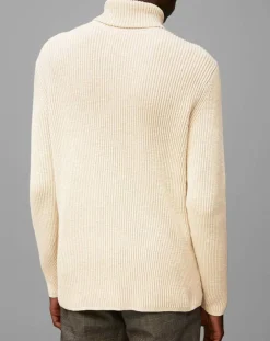 Homme Marc O'Polo Pulls^Pull Col roulé côtelé Coton Organic écru