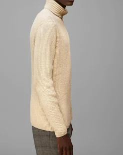 Homme Marc O'Polo Pulls^Pull Col roulé côtelé Coton Organic écru