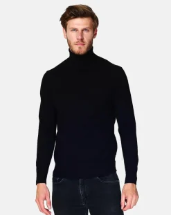 Homme C&Jo Pulls^Pull Col Roulé en Cachemire mélangé Pierre noir