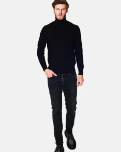 Homme C&Jo Pulls^Pull Col Roulé en Cachemire mélangé Pierre noir