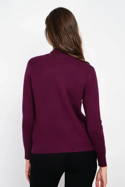 Pull col roulé fourré bordeaux-Assuili Best