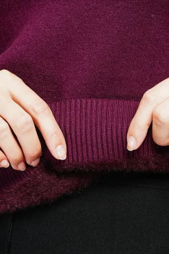 Pull col roulé fourré bordeaux-Assuili Best