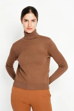 Femme Assuili Sweats^Pull col roulé fourré marron