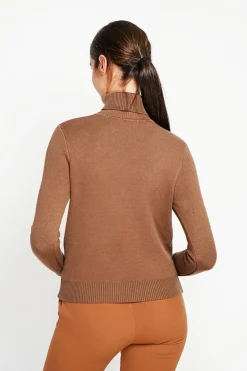 Femme Assuili Sweats^Pull col roulé fourré marron