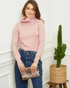 Femme Soft Cashmere Pulls^Pull col roulé Lola rose