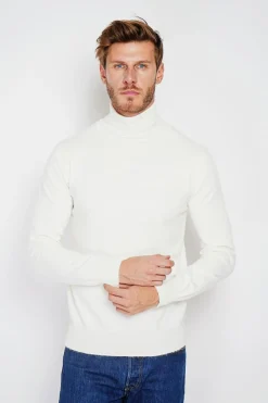 Pull col roulé naturel-C&Jo Hot