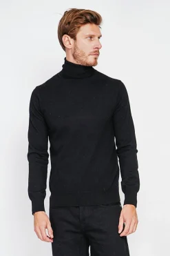 Homme C&Jo Pulls^Pull col roulé noir