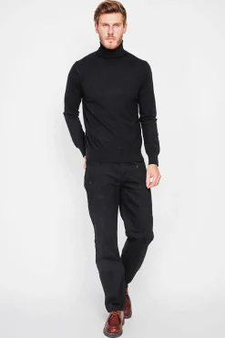 Homme C&Jo Pulls^Pull col roulé noir