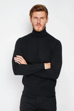 Homme C&Jo Pulls^Pull col roulé noir