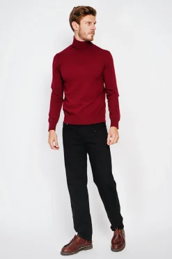 Pull col roule bordeaux-C&Jo Best