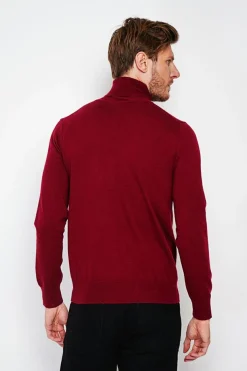 Pull col roule bordeaux-C&Jo Best