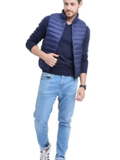 Pull col V bleu nuit-C&Jo