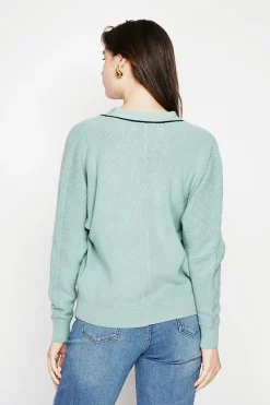Pull col V jade-C&Jo Discount