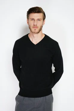 Homme C&Jo Pulls^Pull col V noir