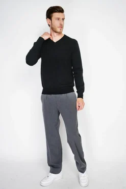 Homme C&Jo Pulls^Pull col V noir