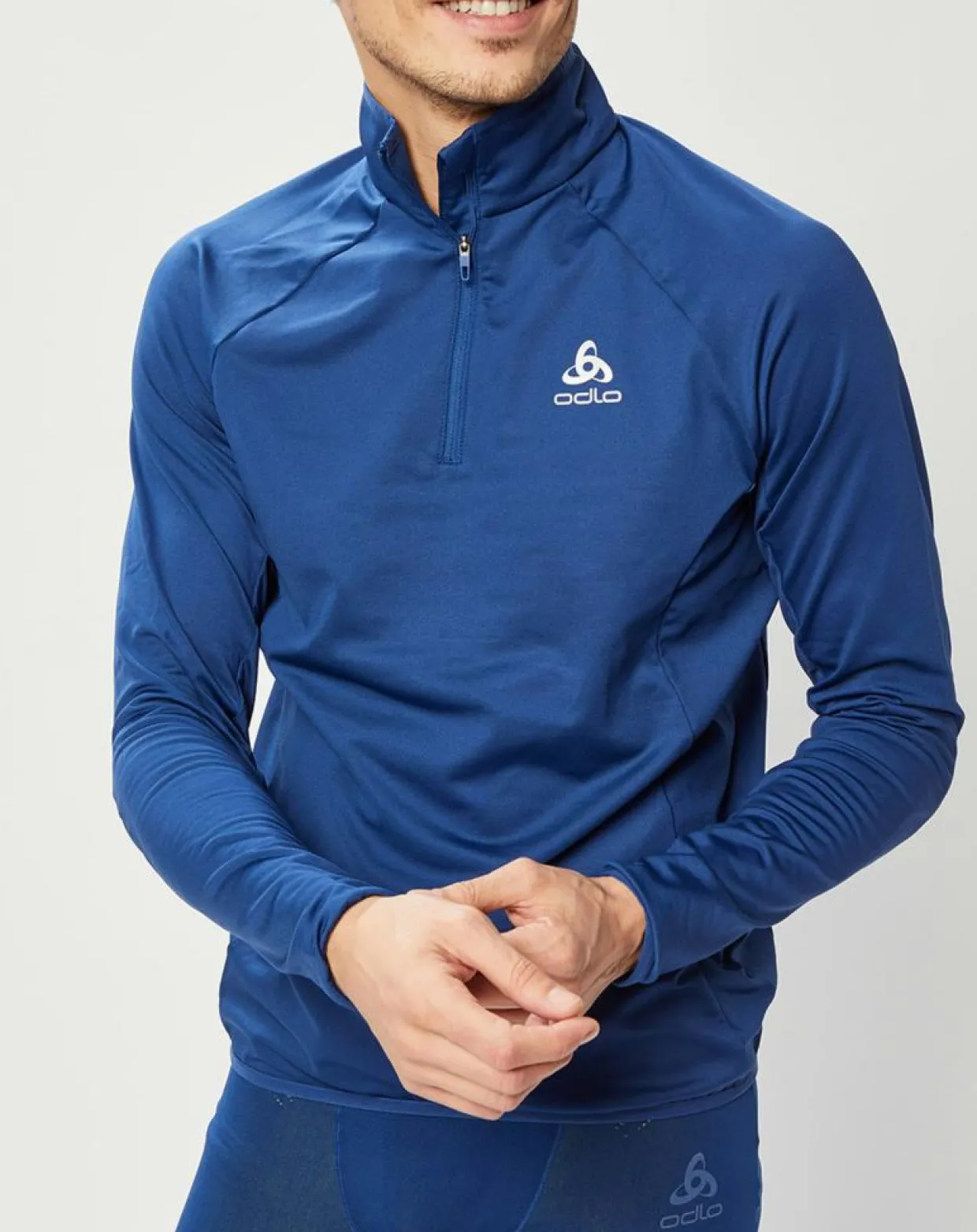 Homme Odlo Sweats^Pull col zippé Berra bleu