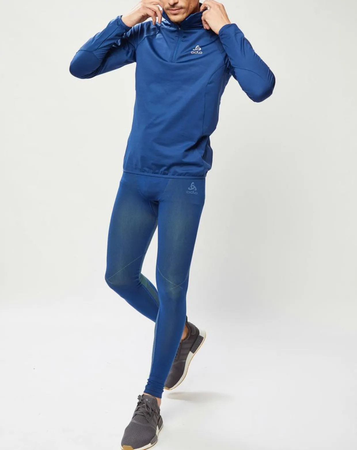 Homme Odlo Sweats^Pull col zippé Berra bleu
