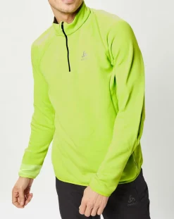 Pull col zippé Carve vert fluo-Odlo