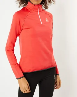 Pull col zippé Ceramicwarm rouge-Odlo Clearance