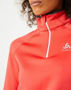 Pull col zippé Ceramicwarm rouge-Odlo Clearance