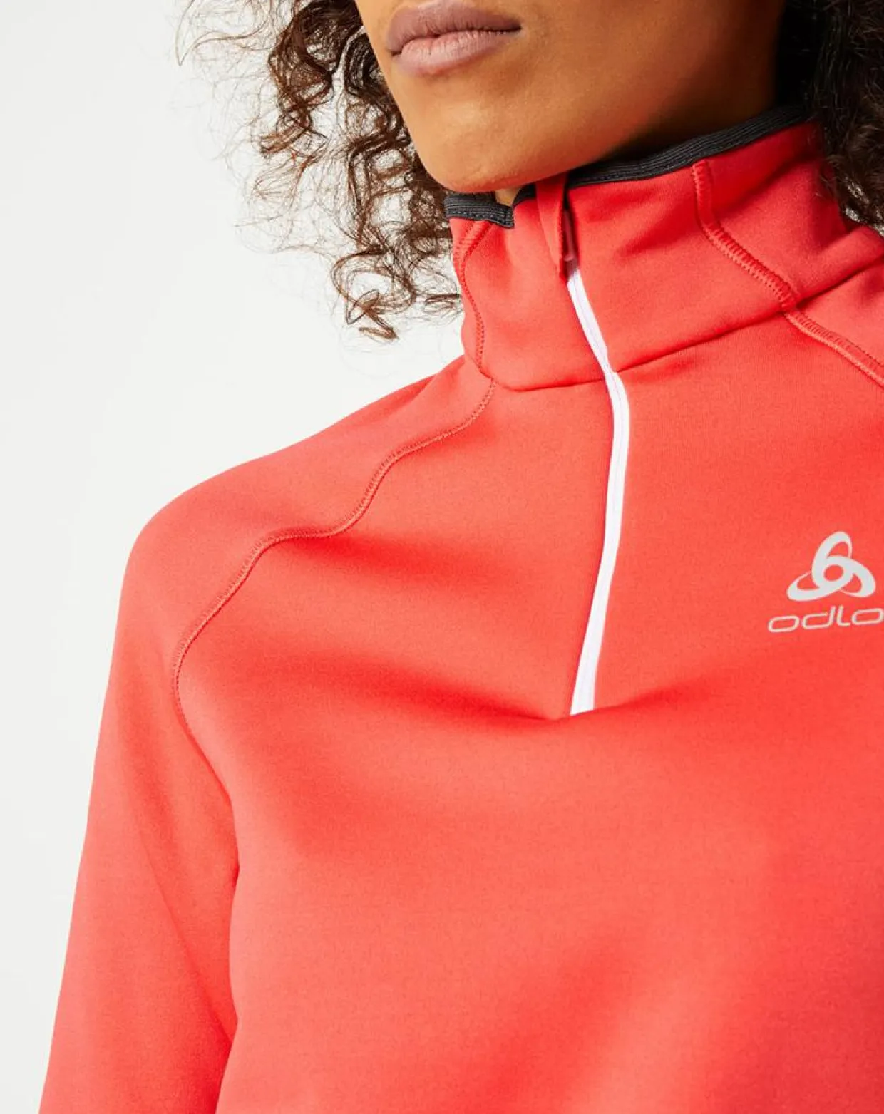Pull col zippé Ceramicwarm rouge-Odlo Clearance