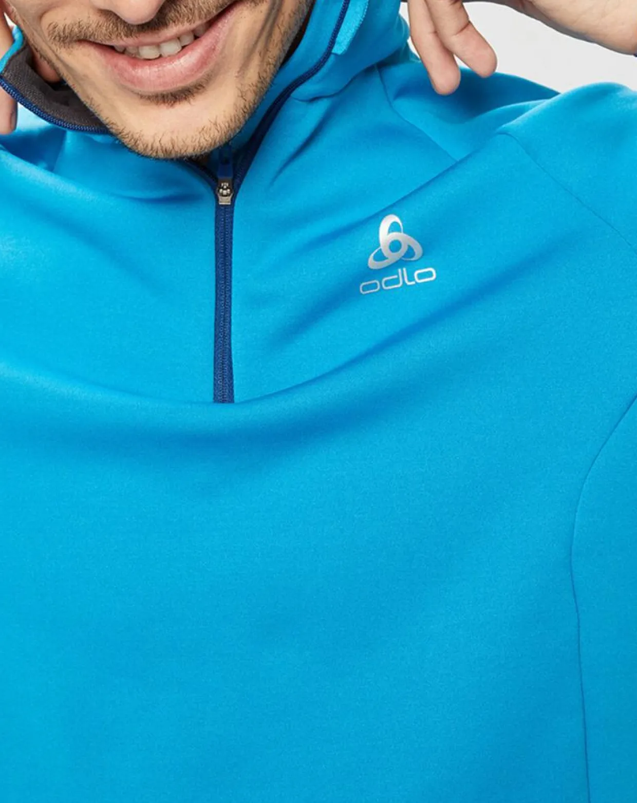 Homme Odlo Sweats^Pull col zippé Ceramicwarm bleu