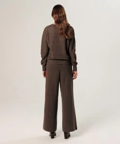 Pull Colombine ajouré marron havane-Rodier New