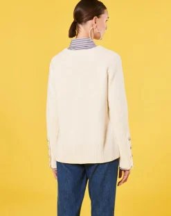 Femme Tara Jarmon Pulls^Pull écru en laine et coton ecru